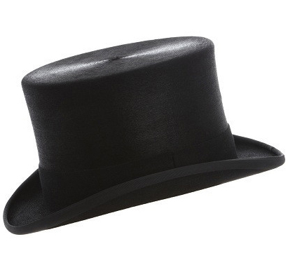 Christys Black Polished Fur Top Hat